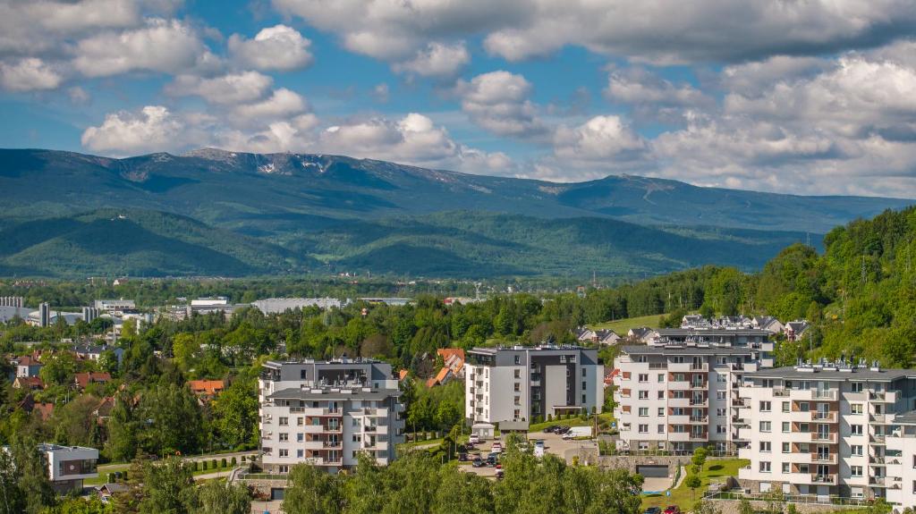 Panorama Karkonoszy z apartamentu Anielskie Karkonosze